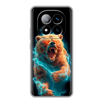 Силиконовый чехол на Xiaomi Redmi Note 14 Pro Plus с принтом Медведь Силиконовый чехол на Xiaomi Redmi Note 14 Pro Plus с принтом Медведь