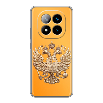 Силиконовый чехол на Xiaomi Redmi Note 14 Pro Plus с принтом Герб Флаг России