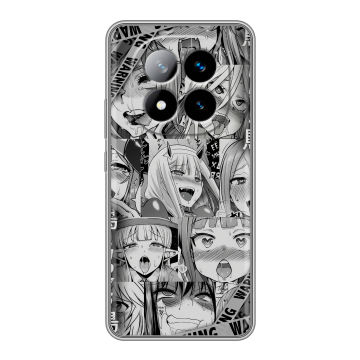 Силиконовый чехол на Xiaomi Redmi Note 14 Pro Plus с принтом Ahegao Ахегао Аниме