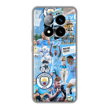 Силиконовый чехол на Xiaomi Redmi Note 14 Pro Plus с принтом Man City Манчестер Сити