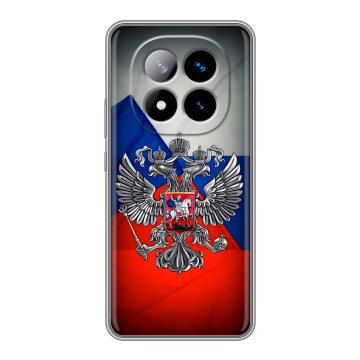 Силиконовый чехол на Xiaomi Redmi Note 14 Pro Plus с принтом Флаг России