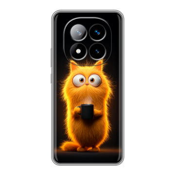 Силиконовый чехол на Xiaomi Redmi Note 14 Pro Plus с принтом Смешной кот Силиконовый чехол на Xiaomi Redmi Note 14 Pro Plus с принтом Смешной кот