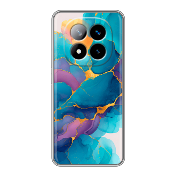 Силиконовый чехол на Xiaomi Redmi Note 14 Pro Plus с принтом Мрамор блестки
