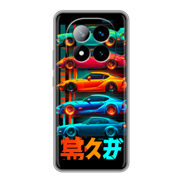 Силиконовый чехол на Xiaomi Redmi Note 14 Pro Plus с принтом машины тачки