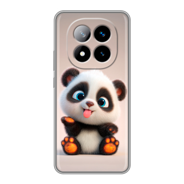 Силиконовый чехол на Xiaomi Redmi Note 14 Pro Plus с принтом милая панда Силиконовый чехол на Xiaomi Redmi Note 14 Pro Plus с принтом милая панда