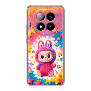 Силиконовый чехол на Xiaomi Redmi Note 14 Pro Plus с принтом Labubu Лабубу Силиконовый чехол на Xiaomi Redmi Note 14 Pro Plus с принтом Labubu Лабубу