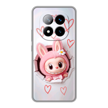 Силиконовый чехол на Xiaomi Redmi Note 14 Pro Plus с принтом Labubu Лабубу Силиконовый чехол на Xiaomi Redmi Note 14 Pro Plus с принтом Labubu Лабубу