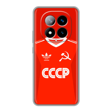 Силиконовый чехол на Xiaomi Redmi Note 14 Pro Plus с принтом Флаг Герб СССР