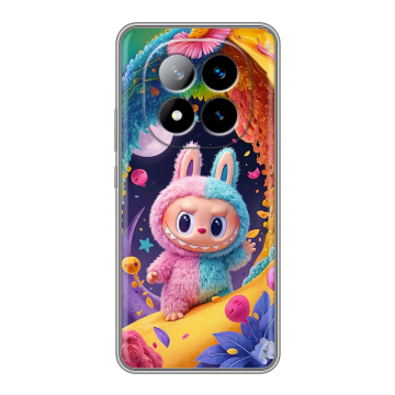 Силиконовый чехол на Xiaomi Redmi Note 14 Pro Plus с принтом Labubu Лабубу