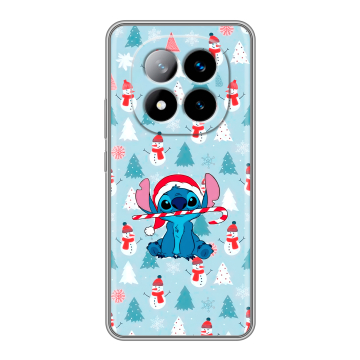 Силиконовый чехол на Xiaomi Redmi Note 14 Pro Plus с принтом Стич Новый год