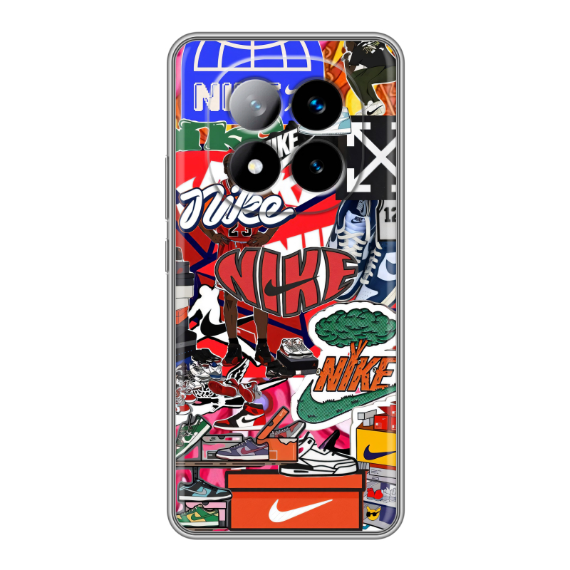 Силиконовый чехол на Xiaomi Redmi Note 14 Pro Plus с принтом Найк Nike яркий Силиконовый чехол на Xiaomi Redmi Note 14 Pro Plus с принтом Найк Nike яркий