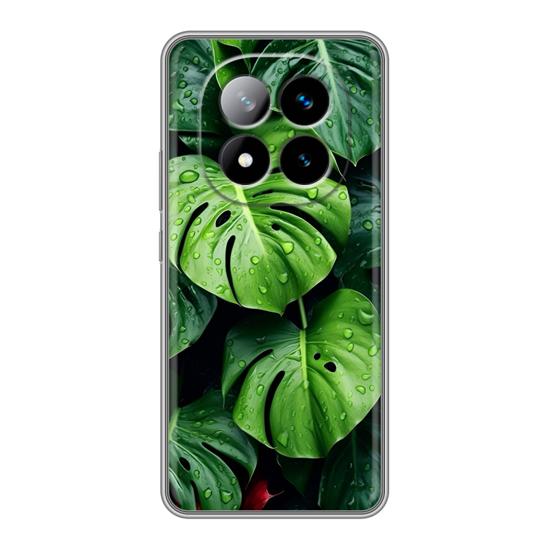 Силиконовый чехол на Xiaomi Redmi Note 14 Pro Plus с принтом Листья Силиконовый чехол на Xiaomi Redmi Note 14 Pro Plus с принтом Листья