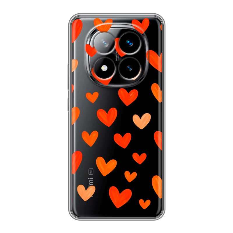 Силиконовый чехол на Xiaomi Redmi Note 14 Pro Plus с принтом Сердечки Силиконовый чехол на Xiaomi Redmi Note 14 Pro Plus с принтом Сердечки