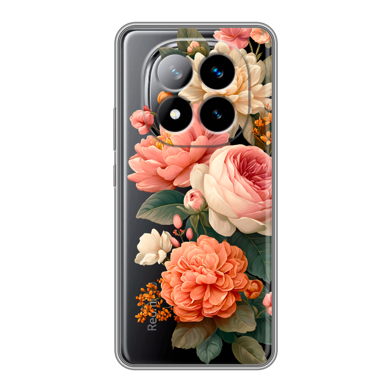 Силиконовый чехол на Xiaomi Redmi Note 14 Pro Plus с принтом цветы Силиконовый чехол на Xiaomi Redmi Note 14 Pro Plus с принтом цветы