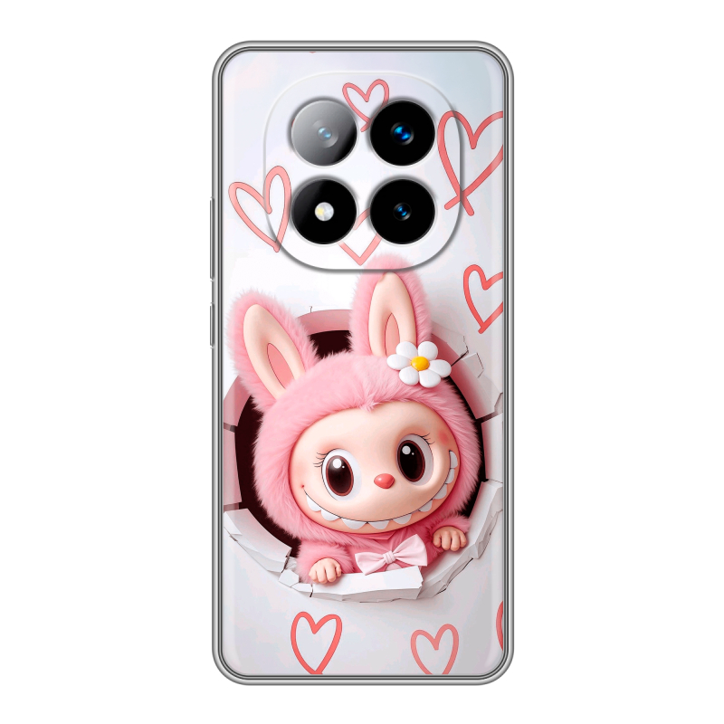 Силиконовый чехол на Xiaomi Redmi Note 14 Pro Plus с принтом Labubu Лабубу Силиконовый чехол на Xiaomi Redmi Note 14 Pro Plus с принтом Labubu Лабубу