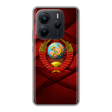 Силиконовый чехол на Xiaomi Redmi Note 14 с принтом Герб СССР Силиконовый чехол на Xiaomi Redmi Note 14 с принтом Герб СССР