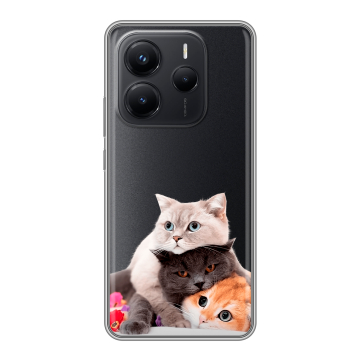 Силиконовый чехол на Xiaomi Redmi Note 14 с принтом Кошки Силиконовый чехол на Xiaomi Redmi Note 14 с принтом Кошки