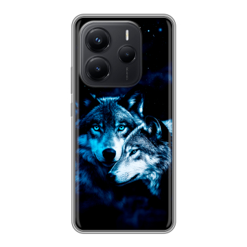 Силиконовый чехол на Xiaomi Redmi Note 14 с принтом Волки Силиконовый чехол на Xiaomi Redmi Note 14 с принтом Волки