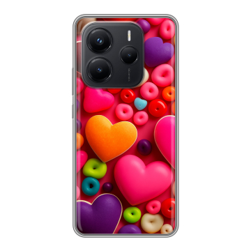 Силиконовый чехол на Xiaomi Redmi Note 14 с принтом Сердечки Силиконовый чехол на Xiaomi Redmi Note 14 с принтом Сердечки