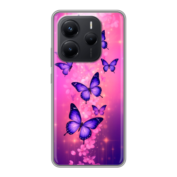 Силиконовый чехол на Xiaomi Redmi Note 14 с принтом Бабочки Силиконовый чехол на Xiaomi Redmi Note 14 с принтом Бабочки