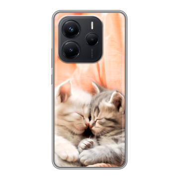 Силиконовый чехол на Xiaomi Redmi Note 14 с принтом Котята