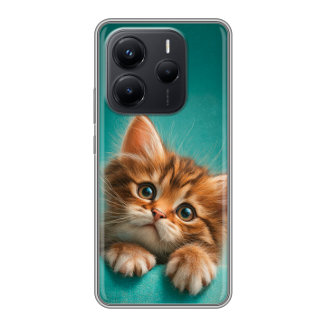 Силиконовый чехол на Xiaomi Redmi Note 14 с принтом котенок Силиконовый чехол на Xiaomi Redmi Note 14 с принтом котенок