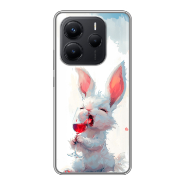Силиконовый чехол на Xiaomi Redmi Note 14 с принтом кролик зайчик