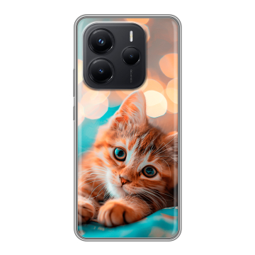 Силиконовый чехол на Xiaomi Redmi Note 14 с принтом котик Силиконовый чехол на Xiaomi Redmi Note 14 с принтом котик