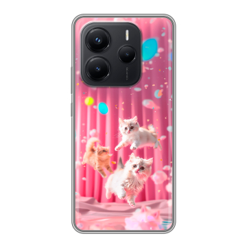 Силиконовый чехол на Xiaomi Redmi Note 14 с принтом милые котики Силиконовый чехол на Xiaomi Redmi Note 14 с принтом милые котики