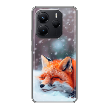 Силиконовый чехол на Xiaomi Redmi Note 14 с принтом лиса Силиконовый чехол на Xiaomi Redmi Note 14 с принтом лиса