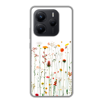 Силиконовый чехол на Xiaomi Redmi Note 14 с принтом цветы