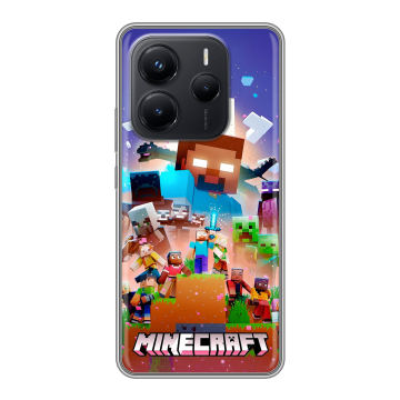 Силиконовый чехол на Xiaomi Redmi Note 14 с принтом Майнкрафт Minecraft