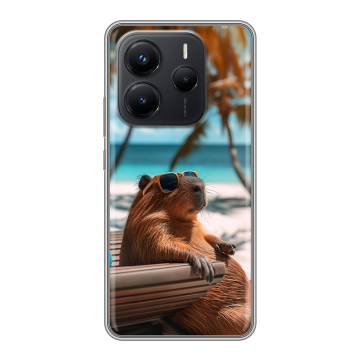 Силиконовый чехол на Xiaomi Redmi Note 14 с принтом Капибара Силиконовый чехол на Xiaomi Redmi Note 14 с принтом Капибара