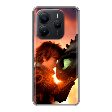 Силиконовый чехол на Xiaomi Redmi Note 14 с принтом Как приручить дракона