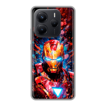 Силиконовый чехол на Xiaomi Redmi Note 14 с принтом Железный человек Ironman Силиконовый чехол на Xiaomi Redmi Note 14 с принтом Железный человек Ironman