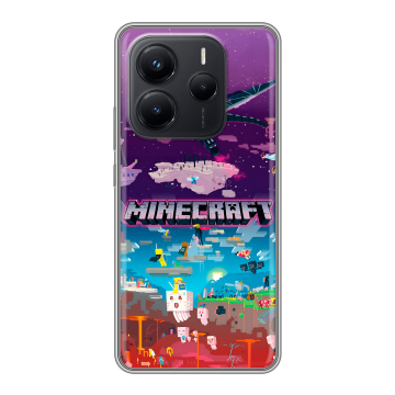 Силиконовый чехол на Xiaomi Redmi Note 14 с принтом Майнкрафт Minecraft Силиконовый чехол на Xiaomi Redmi Note 14 с принтом Майнкрафт Minecraft