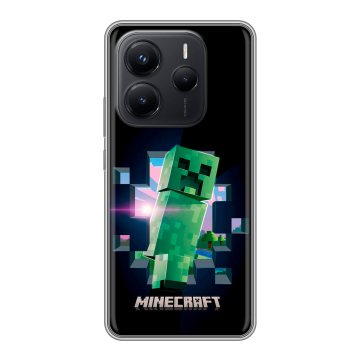 Силиконовый чехол на Xiaomi Redmi Note 14 с принтом Майнкрафт Minecraft Силиконовый чехол на Xiaomi Redmi Note 14 с принтом Майнкрафт Minecraft