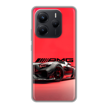 Силиконовый чехол на Xiaomi Redmi Note 14 с принтом Мерседес Mercedes AMG Силиконовый чехол на Xiaomi Redmi Note 14 с принтом Мерседес Mercedes AMG