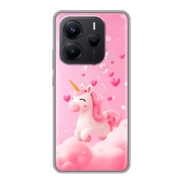 Силиконовый чехол на Xiaomi Redmi Note 14 с принтом Единорог