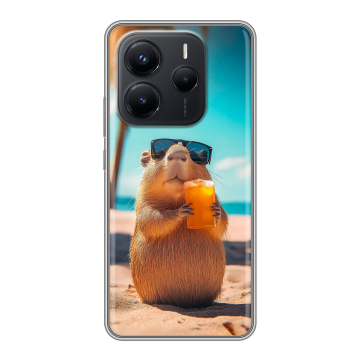 Силиконовый чехол на Xiaomi Redmi Note 14 с принтом Капибара Силиконовый чехол на Xiaomi Redmi Note 14 с принтом Капибара