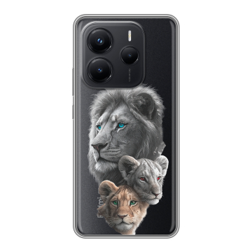 Силиконовый чехол на Xiaomi Redmi Note 14 с принтом Львы Силиконовый чехол на Xiaomi Redmi Note 14 с принтом Львы