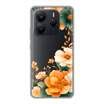 Силиконовый чехол на Xiaomi Redmi Note 14 с принтом Цветы принт Силиконовый чехол на Xiaomi Redmi Note 14 с принтом Цветы принт