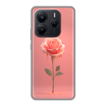 Силиконовый чехол на Xiaomi Redmi Note 14 с принтом Розовая роза Силиконовый чехол на Xiaomi Redmi Note 14 с принтом Розовая роза