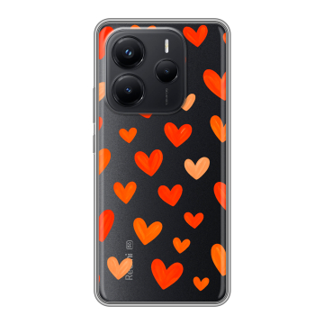 Силиконовый чехол на Xiaomi Redmi Note 14 с принтом Сердечки Силиконовый чехол на Xiaomi Redmi Note 14 с принтом Сердечки