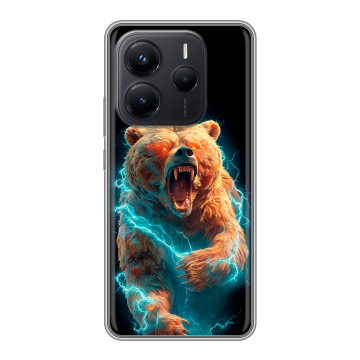 Силиконовый чехол на Xiaomi Redmi Note 14 с принтом Медведь Силиконовый чехол на Xiaomi Redmi Note 14 с принтом Медведь