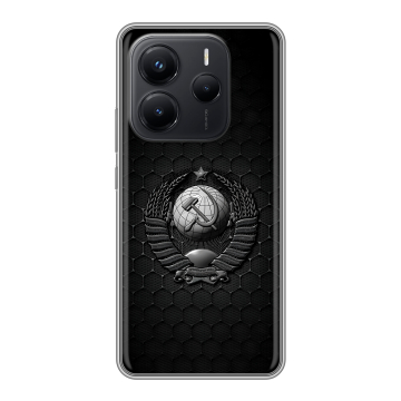 Силиконовый чехол на Xiaomi Redmi Note 14 с принтом Герб Флаг СССР Силиконовый чехол на Xiaomi Redmi Note 14 с принтом Герб Флаг СССР