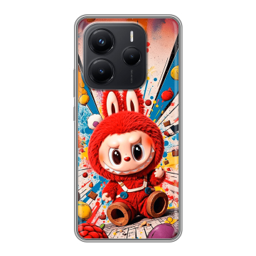 Силиконовый чехол на Xiaomi Redmi Note 14 с принтом Labubu Лабубу Силиконовый чехол на Xiaomi Redmi Note 14 с принтом Labubu Лабубу