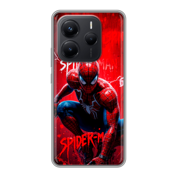 Силиконовый чехол на Xiaomi Redmi Note 14 с принтом Spiderman Человек паук