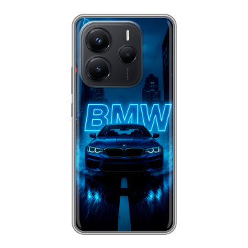 Силиконовый чехол на Xiaomi Redmi Note 14 с принтом BMW БМВ