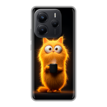 Силиконовый чехол на Xiaomi Redmi Note 14 с принтом Смешной кот Силиконовый чехол на Xiaomi Redmi Note 14 с принтом Смешной кот